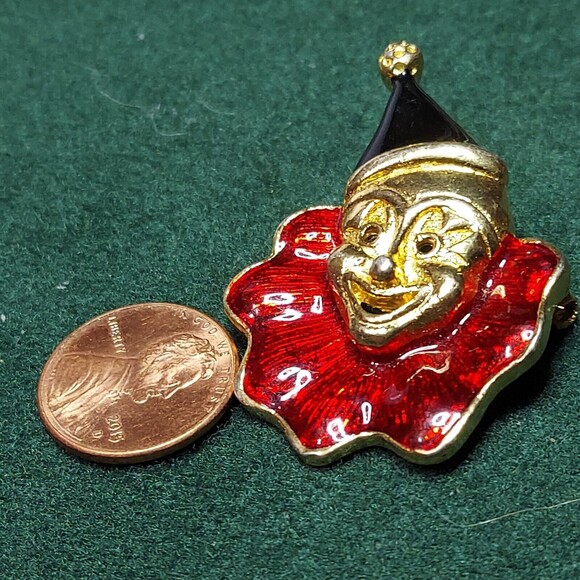Unbranded Pin Brooch clown head 1 1/2" - Picture 5 of 5